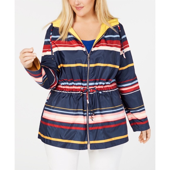 0X 1X 2X Charter Club Yellow Reversible Anorak Jacket Plus Size - Picture 3 of 9